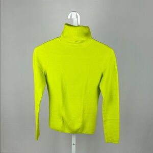 Alice + Olivia Ermelinda Lime Punch Turtleneck Sweater size M